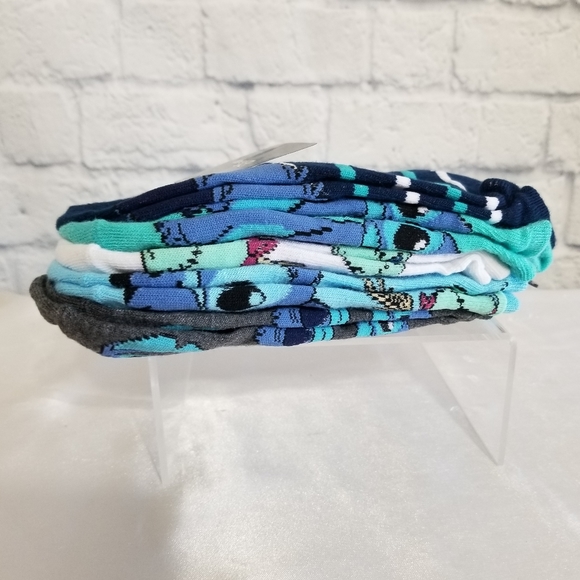 Disney Lilo and Stitch Scrump Character No Show Socks 5 Pair Set New - Picture 11 of 13